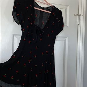 Cherry mini romper with keyhole in the front